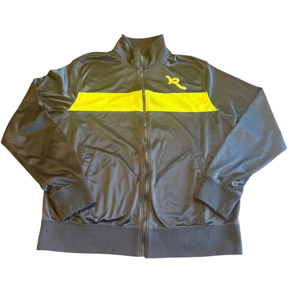 Rocawear Mens Tracksuit Jacket Black Full Zip Size XL Track Top Shirt Vintage